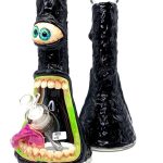 Dark Crazy Eye Cyclopes Beaker Waterpipe - 13"