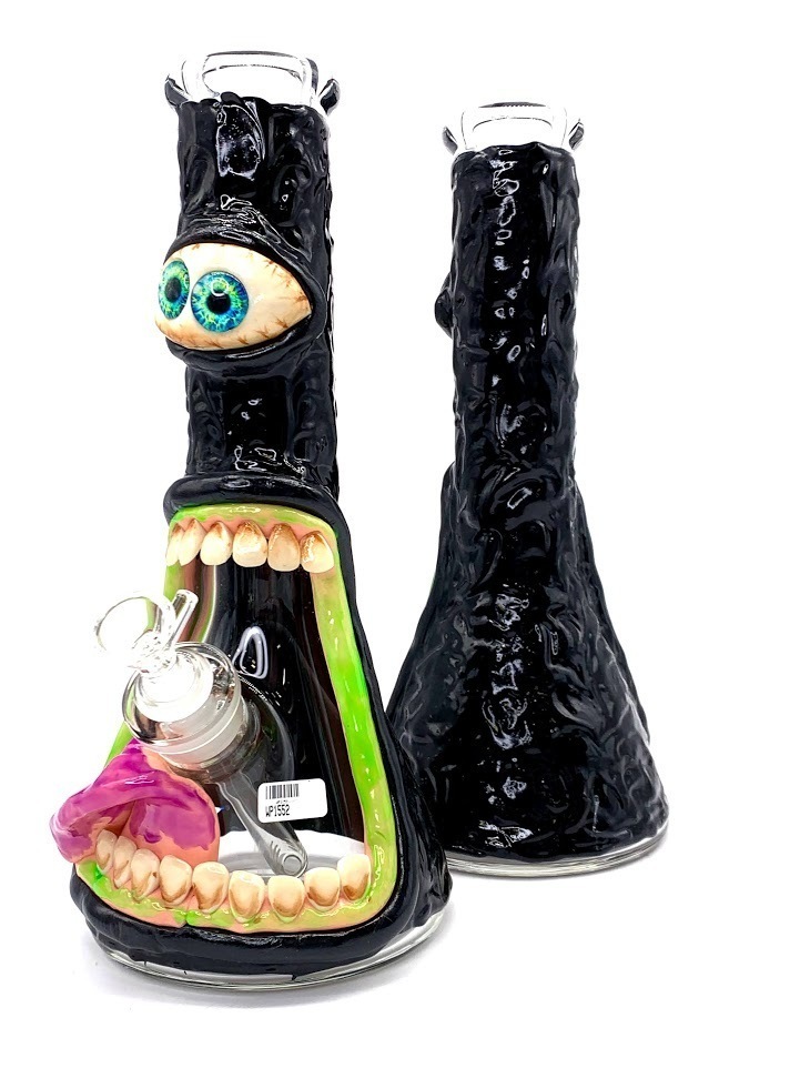 Dark Crazy Eye Cyclopes Beaker Waterpipe - 13"