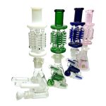 Monster Minds Freezable Quad Coil with Cone Perc Beaker Premium Waterpipe - Green 19"