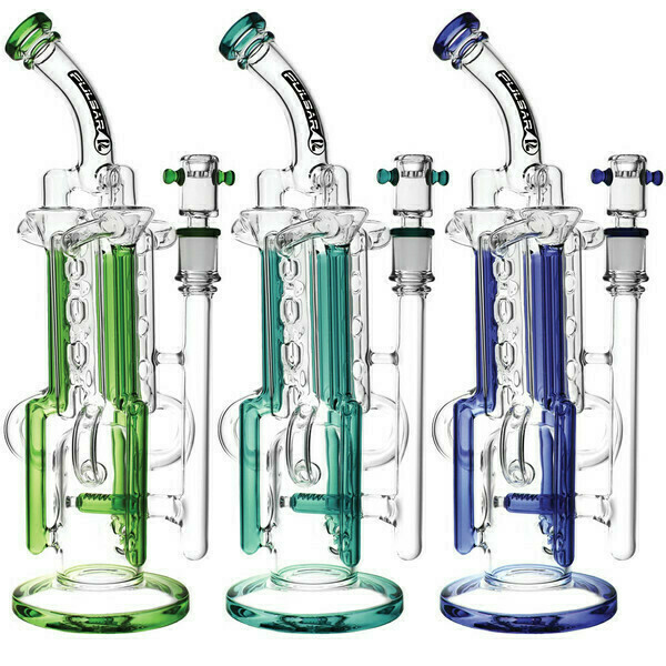 Pulsar Space Station Recycler Waterpipe - Blue 13.5"