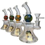 On Point Glass Wig Wag Ball Perc Banger Hanger Waterpipe - Red 6"