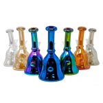 Electro Plated Small Bent Neck Vase Waterpipe - 6” ELECTRO PLATED MINI WATERPIPE 6 2