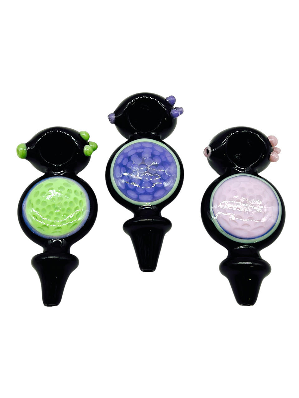 metrix milky color middle circle with frits handpipe 5