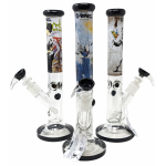 G-Rollz - Banksy Design Straight Waterpipe - 13” G Rollz 13 bulletproof dove