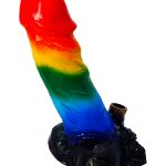 HAND CRAFTED XLARGE PENIS HANDPIPE 10 RAINBOW