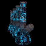 Glow In The Dark Thick Base Wolf Gear Beaker Waterpipe - 10" 10 Glow In The Dark Thick Base Wolf Gear Beaker Water Pipe