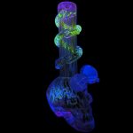 Glow In The Dark Skull Waterpipe - 7" 7 Assorted Color Skull Soft Glass Water Pipe