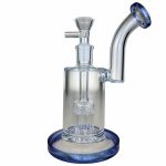 Color Trim Fused Tree Perc Bubbler Waterpipe - 7.5" 7.5 Color Trim Fused Tree Perc Bubbler Water Pipe